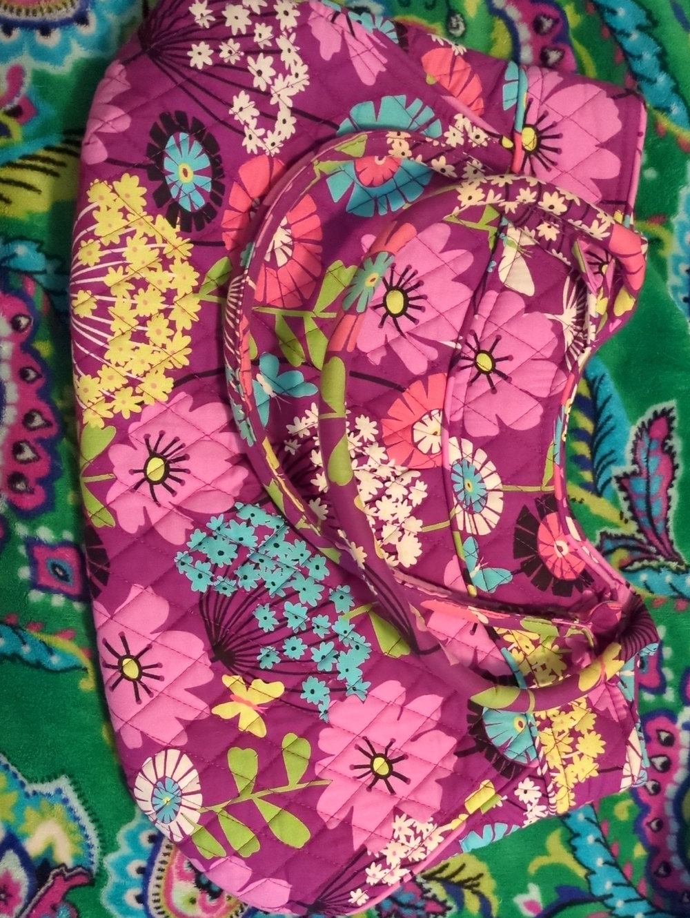 Vera Bradley Flutterby Butterfly Purple Shoulder Tote